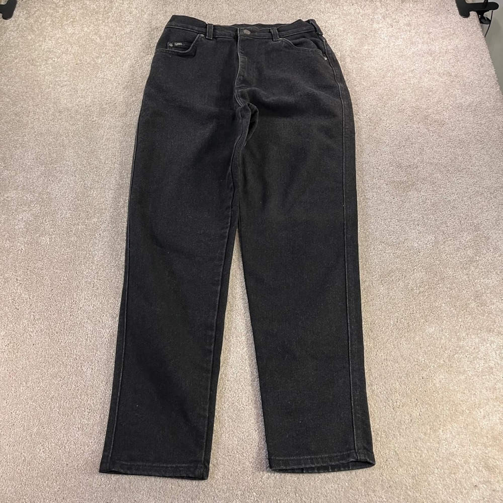 Lee Tapered Jeans Womens 14 Med Black Vintage Made in USA High Rise